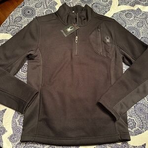 NWT Spyder black quarter zip